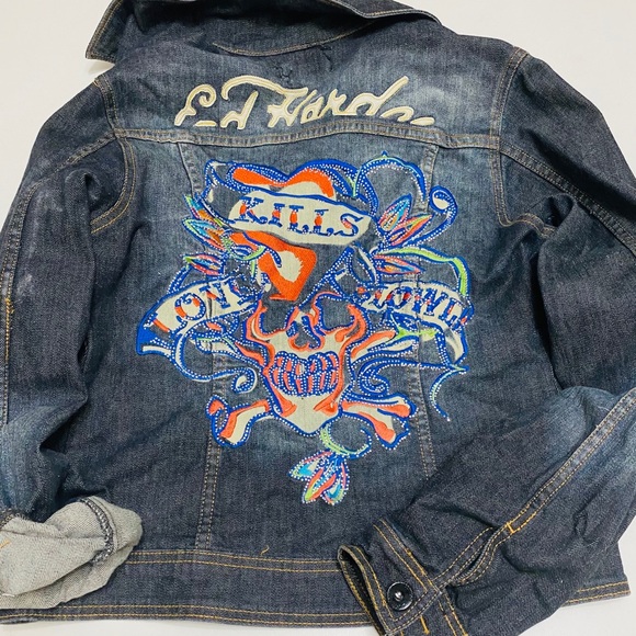 ed hardy denim jacket